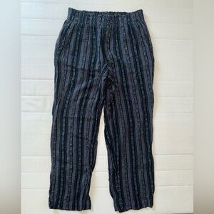 Briggs Black Striped Linen Pants